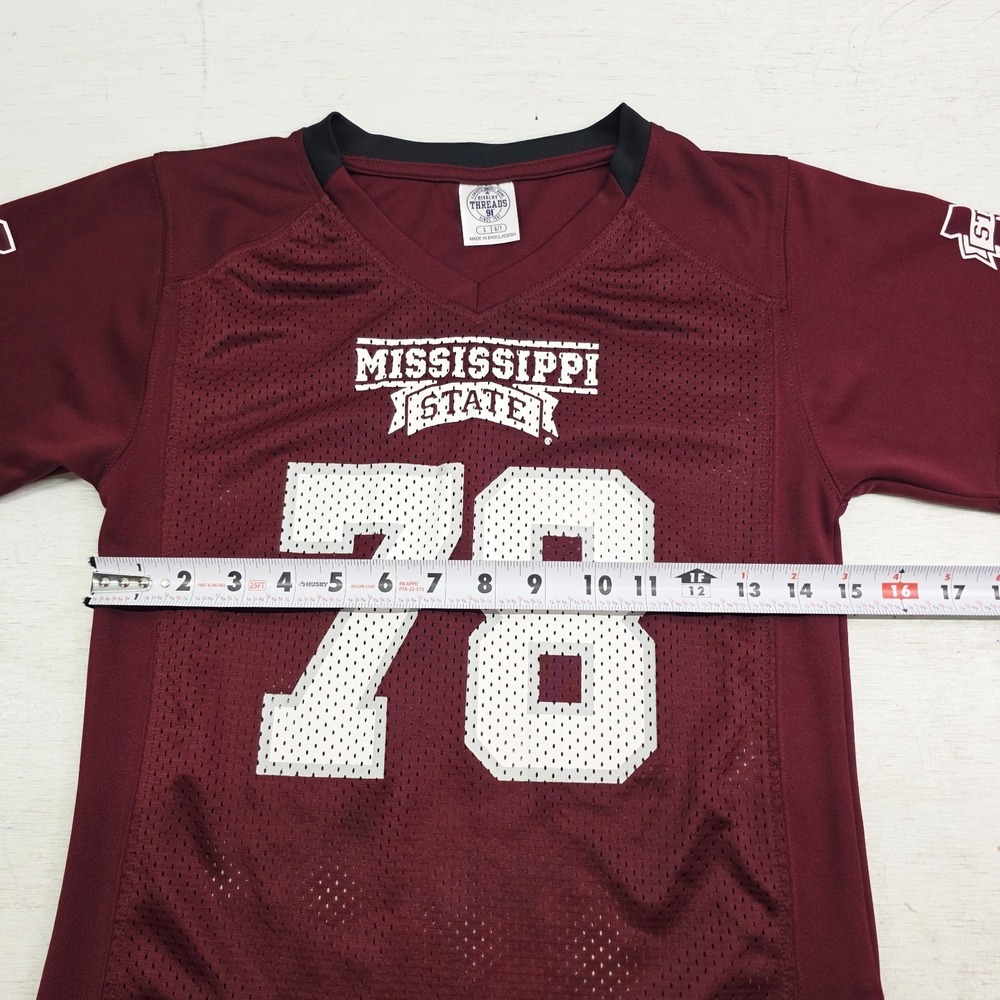 Mississippi State Bulldogs Football Jersey Maroon NCAA Youth Kids Boys Sz S 6/7 - Picture 7 of 8